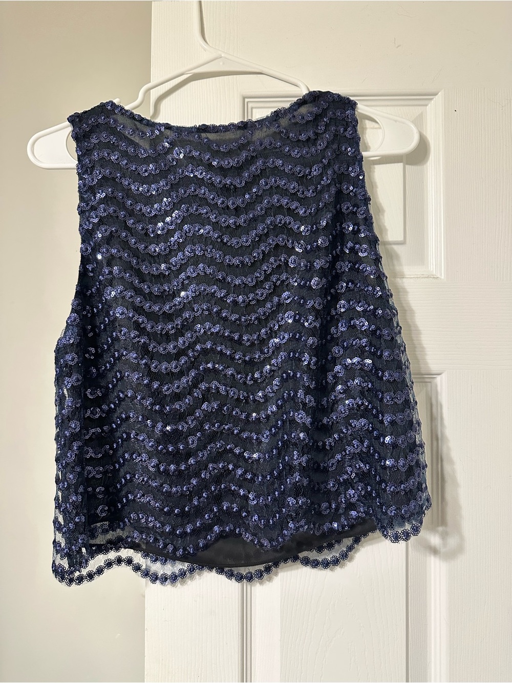 Alice + Olivia Navy Sequin Camisole